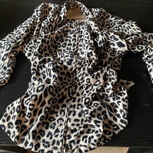 Vintage Suede Leopard Print Jacket
